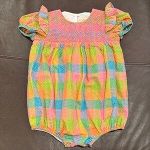 “Daphne Belle Bubble” Beaufort Bonnet Plaid 2T Romper